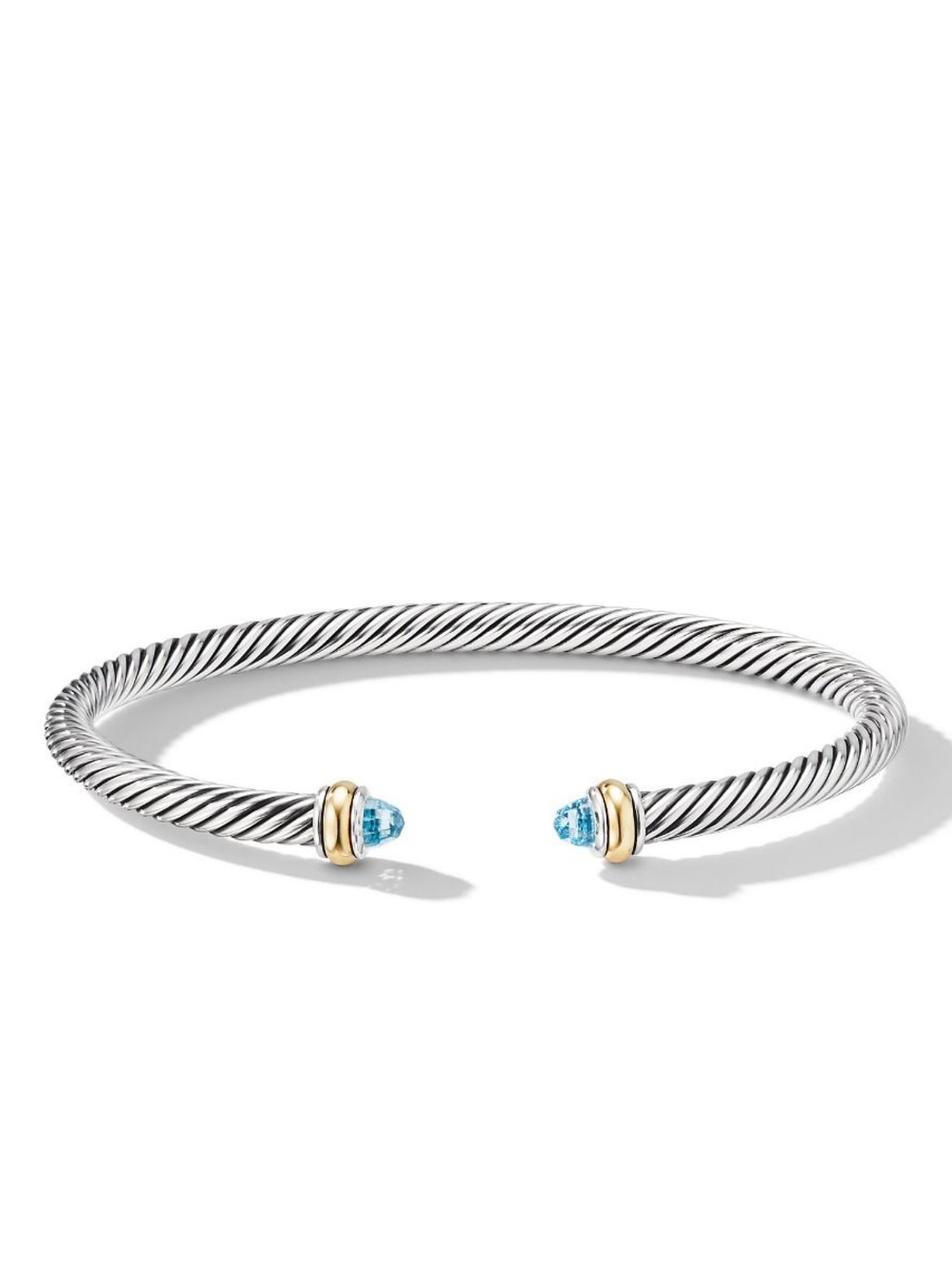 David Yurman 55  Cable Cuff Bracelet with Blue Gemstone Accents
